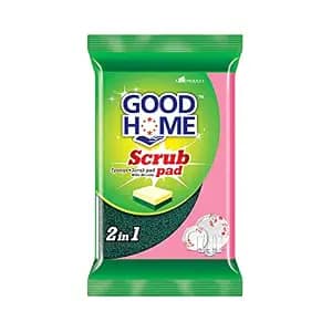 Good Home Scrub Pad - 2 in 1 (Sponge+Scrub Pad), 1 pc