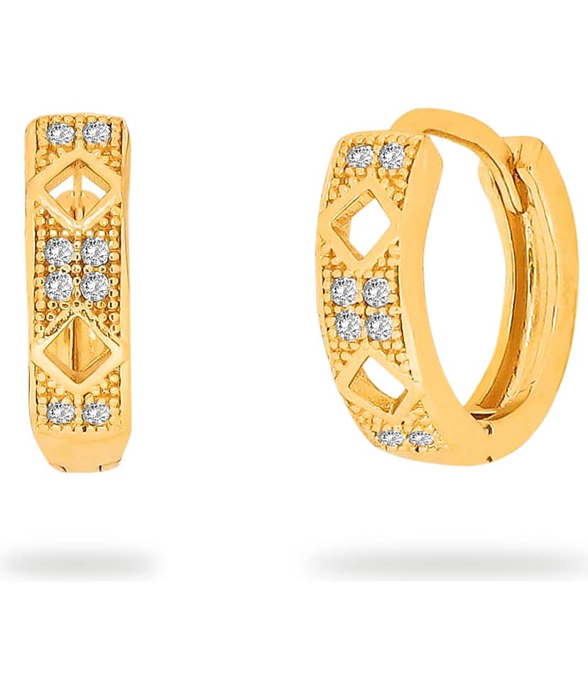 Drashti Collection Golden Huggies Earrings ( Pack of 1 )