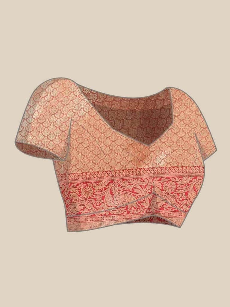Women's Digital Printed Woven Silk Saree with unstiched blouse piece view 4