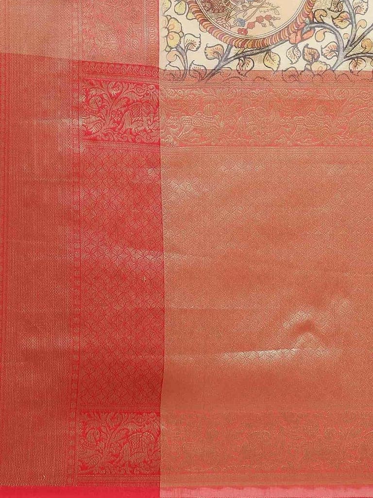 Women's Digital Printed Woven Silk Saree with unstiched blouse piece view 7