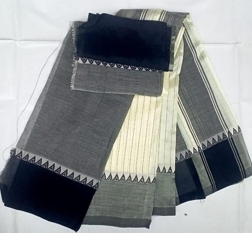 Handloom Pure Cotton Saree With Blouse Piece, Soft And Comfortable, Perfect For Casual Wear view 2