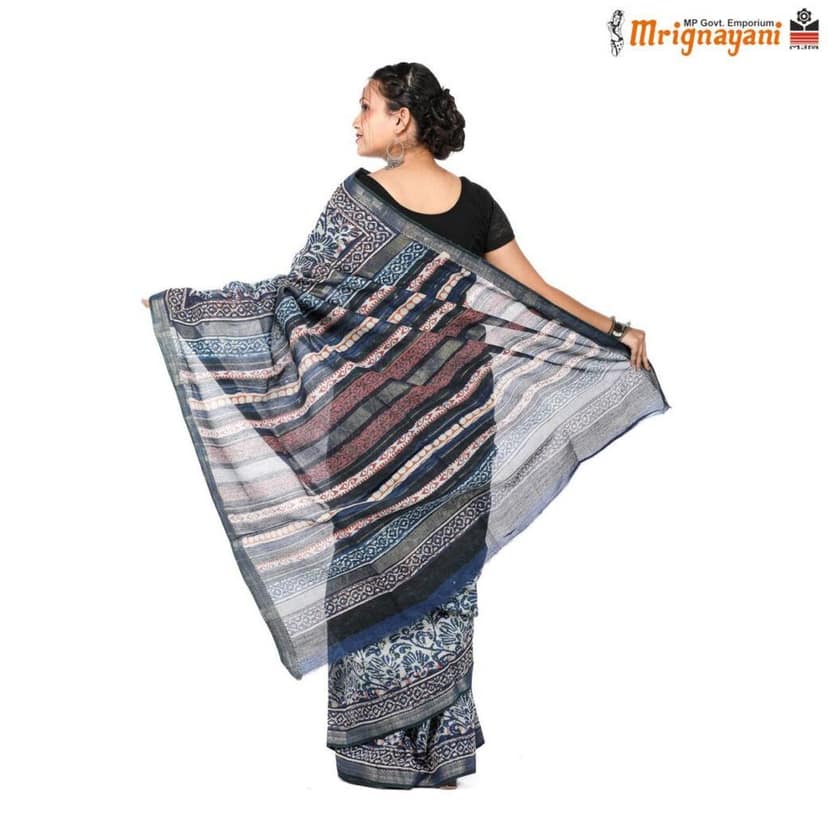 HANDLOOM MAHESHWARI SAREE WITH BLOUSE (SKU - 1SM901110522, SAREE - 1192) view 4