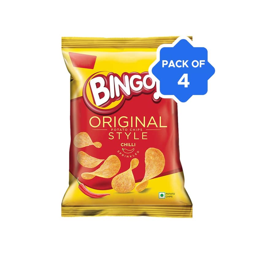 Bingo Original Style Chilli Potato Chips - Pack of 4 view 2