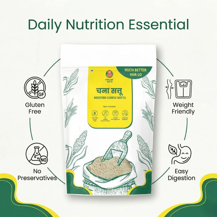 Millet Yard Roasted Chana Sattu – Nutritious Protein-Rich Flour view 4