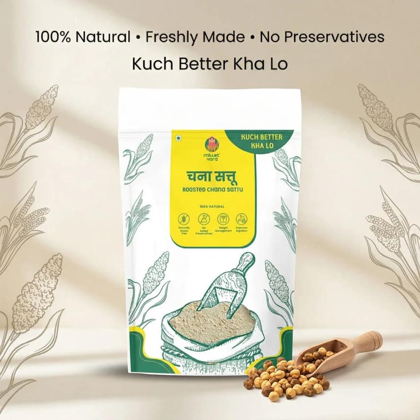 Millet Yard Roasted Chana Sattu – Nutritious Protein-Rich Flour view 5