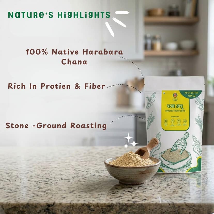 Millet Yard Roasted Chana Sattu – Nutritious Protein-Rich Flour view 6
