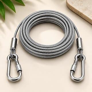 Wall Fix Clothes Drying Steel Wire with Hooks for Balcony Terrace and Bathroom
