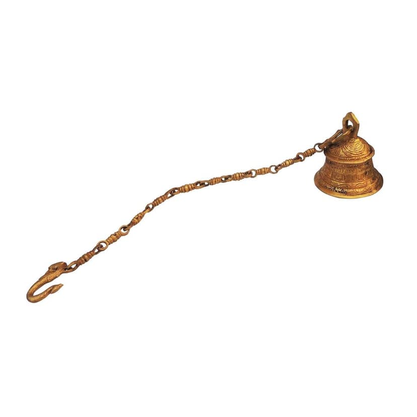 Brass Wall Hanging Bell, Ghanta, Height : 5 Inch (BSMAS1021 C) view 3