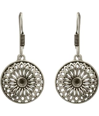 JFL - Traditional Ethnic Handmade German Silver Plated Oxidised Designer Earring for Women & Girls