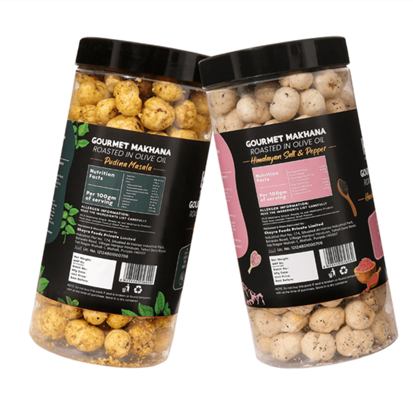 GOURMET MAKHANA Roasted in Olive Oil | Flavors Pudina Masala & Himalayan Salt and Pepper| Combo Of 2, 65g Each. - 130 gm view 3