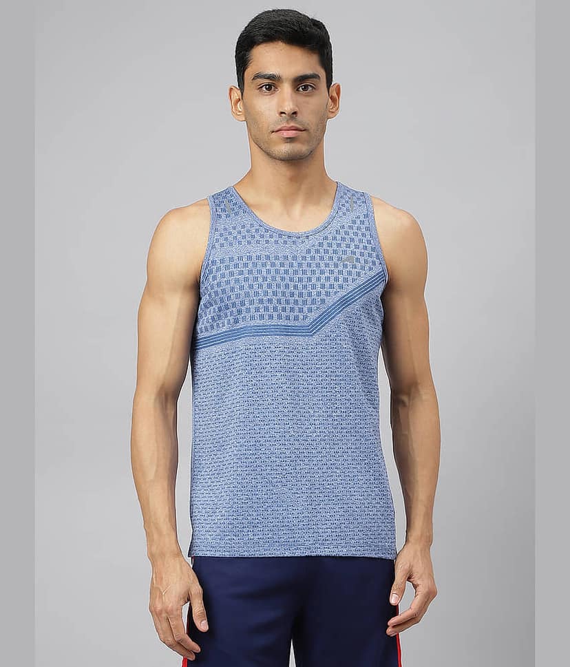 Alcis Blue Polyester Slim Fit Men's Tanks ( Pack of 1 )