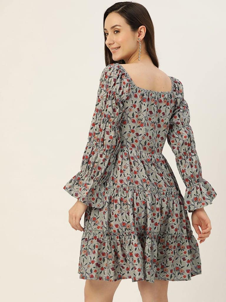 Rue Collection Floral Crepe A-Line Dress view 3