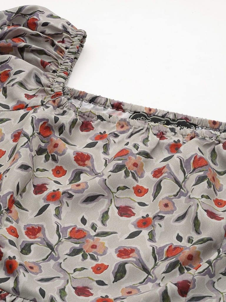 Rue Collection Floral Crepe A-Line Dress view 5