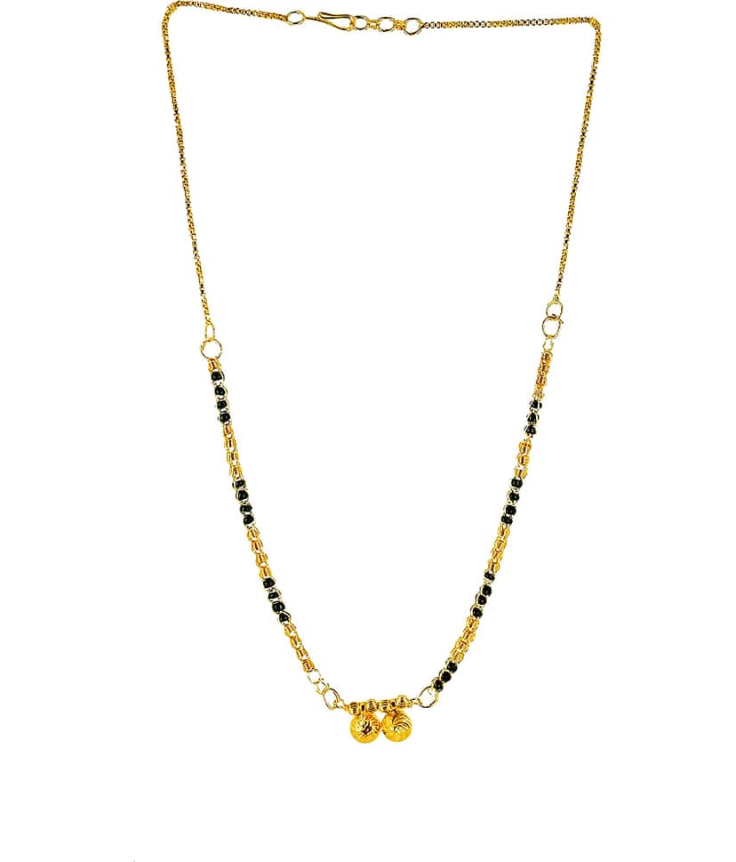 KRIMO GOLD BLACK SHORT MANGALSUTRA FOR WOMEN-100132