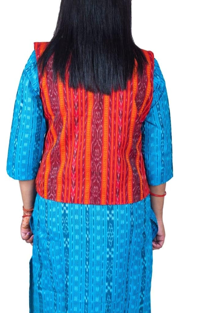 GHL � GUENDICHA HAAT LLP Sambalpuri Certified Handloom Women's Pure Cotton Jacket view 3