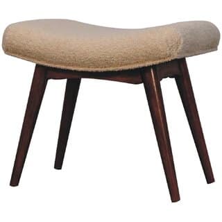 Honey Caramel Boucle Cream Curved Bench view 2