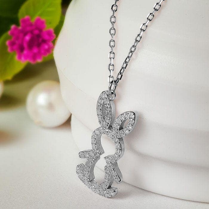 Silver Honey Bunny Pendant with Chain view 3