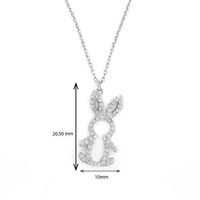 Silver Honey Bunny Pendant with Chain view 5