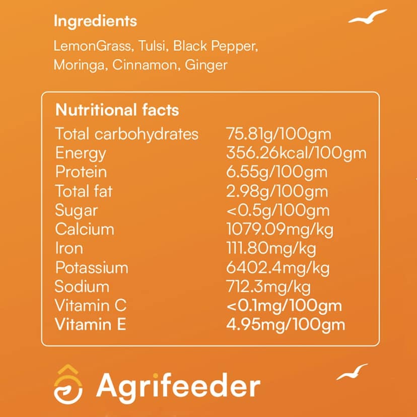 Agrifeeder Lemongrass Herbal Brew - Ginger Flavour 50gm Pouch view 3