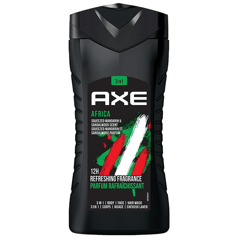 Axe Africa 3 In 1 Body Wash - For Men, Squeezed Mandarin & Sandalwood Scent, Long-Lasting Fragrance, 250 Ml view 2
