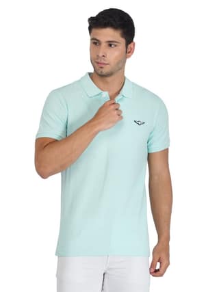 Solid Polo Shirt - BLEASHED AQUA