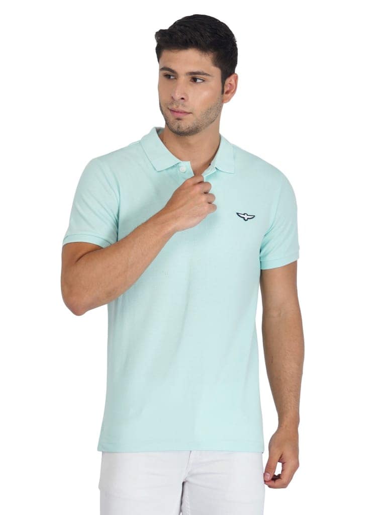 Solid Polo Shirt - BLEASHED AQUA