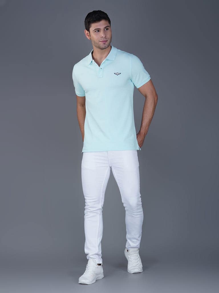 Solid Polo Shirt - BLEASHED AQUA view 3