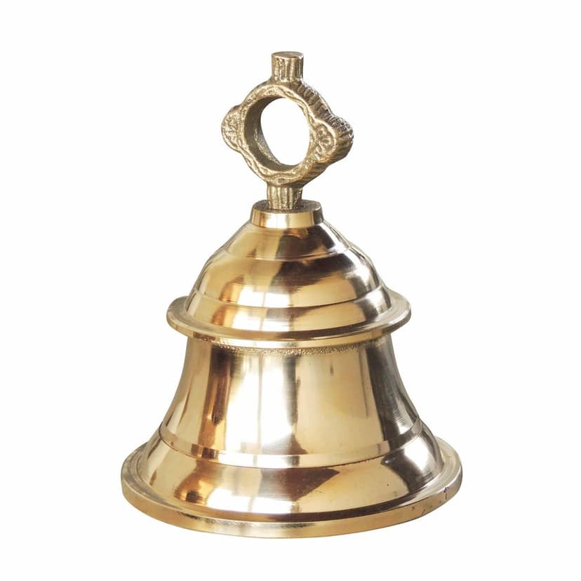 Brass Hanging Temple Pooja Bell, Ghanta, Height : 7 Inch (ZMAS223 D) view 2
