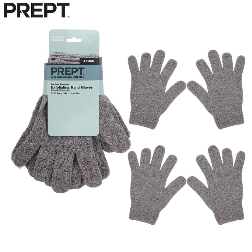 PREPT Microfiber Exfoliating Loofah Body Hand Gloves for Bathing | Shower Gloves | Dry Skin | Dead Skin Cell Remover | Body Scrub | Skin Exfoliator for Body | Shower Gloves for Men (2 Pairs) view 5