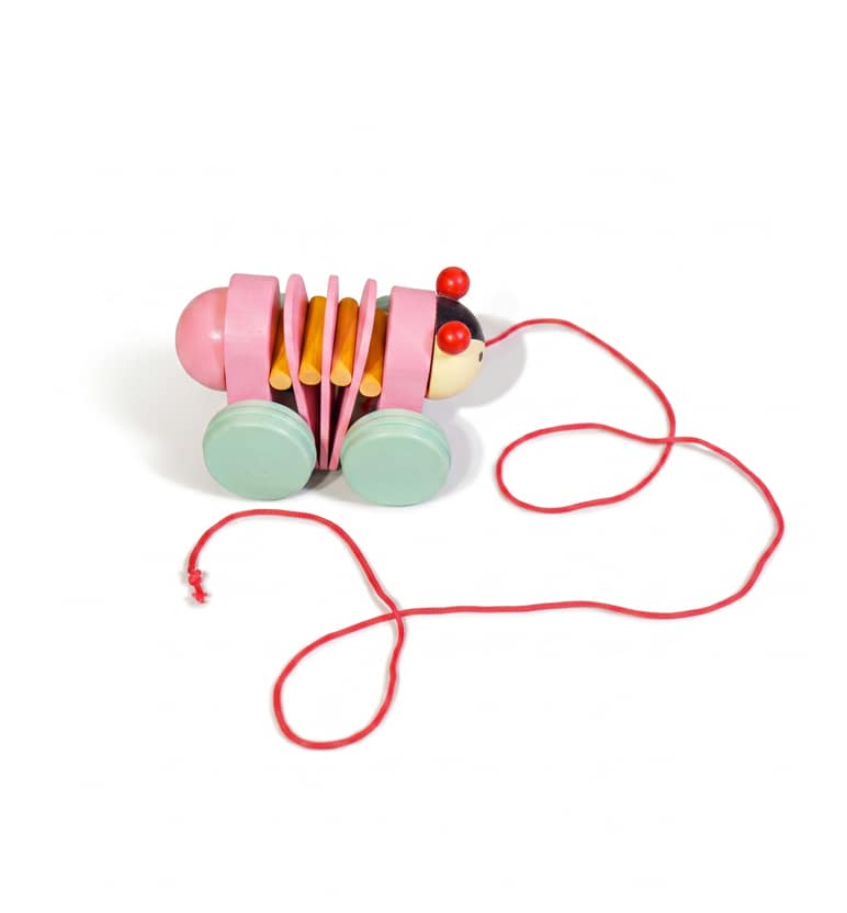 Handcrafted Wooden Lacquerware Caterpillar Toy view 2