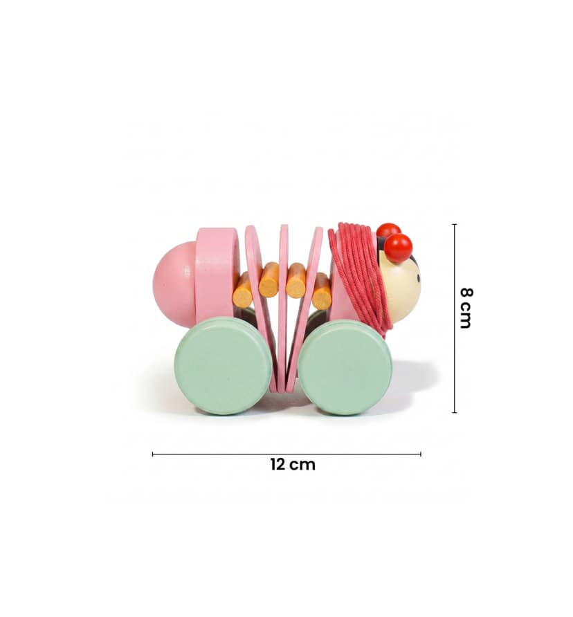 Handcrafted Wooden Lacquerware Caterpillar Toy view 4