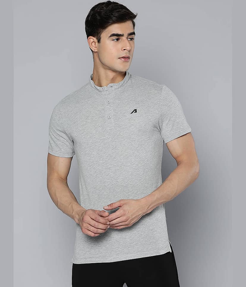 Alcis Grey Cotton Regular Fit Men's Sports T-Shirt ( Pack of 1 )