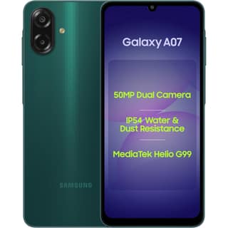 Samsung Galaxy A07 LTE (Green, 4GB RAM, 64GB Storage) | 50MP Dual Camera | 6.7 Inch HD+ Display | 90Hz Refresh Rate | MediaTek Helio G99 (6nm) | IP54 | 6 Gen OS Upgrade and Security Update