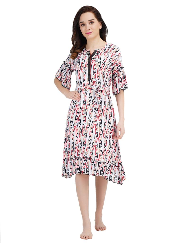 KOI SLEEPWEAR Women Bell Sleeve Short Nighty Chain view 6