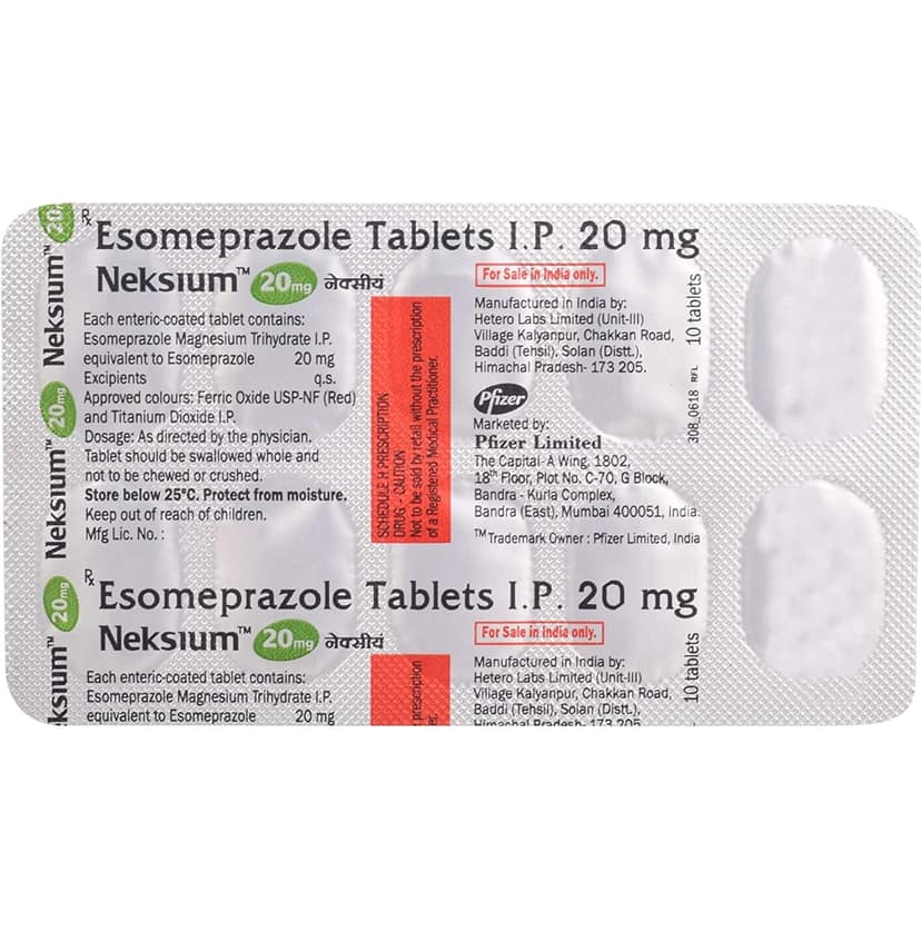 Neksium Esomeprazole 20mg Tablets view 2