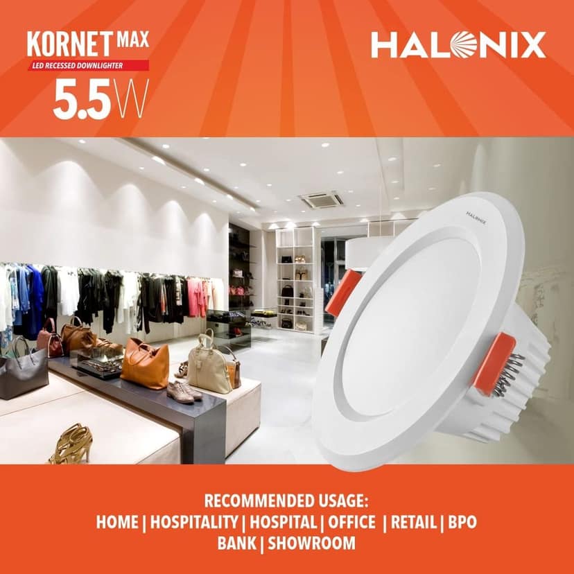 Halonix Kornet 5.5-Watt LED Downlighter (Pack of 2, Cool Day Light) view 3