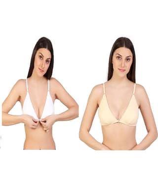 Desiprime Pack of 2 Lace Non Padded Women's Plunge Bra ( Beige )