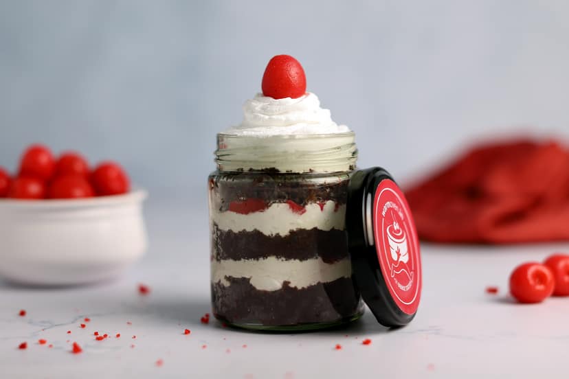 Black forest jar cake