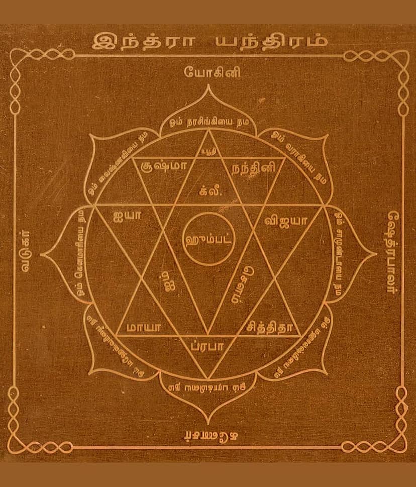 Sri Bakthi Today Indra Yantra Indra King of the Gods In Copper