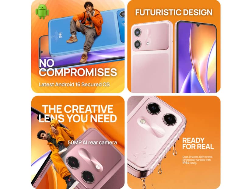 HMD Vibe 2 5G Smartphone, 6GB RAM, 128GB Storage - Peach Pink view 2