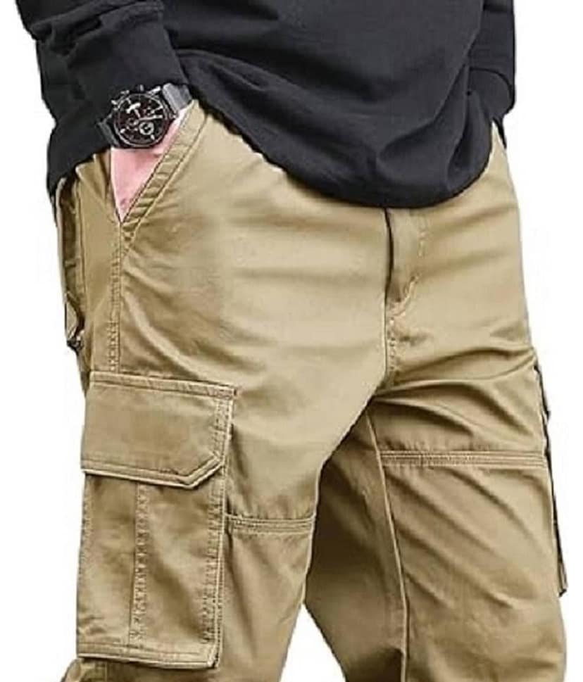 DWIDEN Regular Flat Men's Cargos - Khaki ( Pack of 1 ) view 2