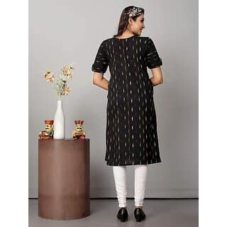 OMSAIFAB Casual Printed Women Black Top view 2
