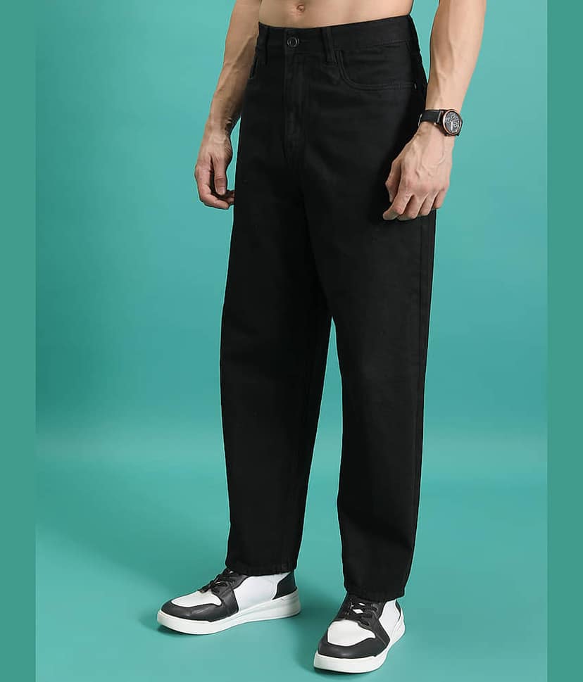Highlander Relaxed Solid Men's Jeans - Black ( Pack of 1 ) view 4