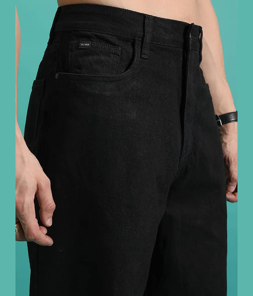 Highlander Relaxed Solid Men's Jeans - Black ( Pack of 1 ) view 5