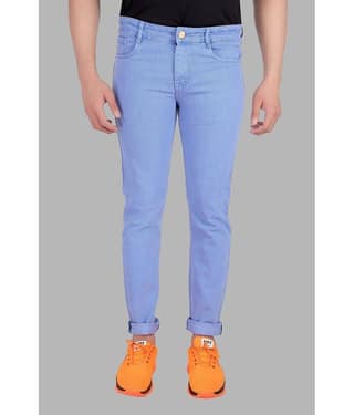 RAGZO Slim Fit Cuffed Hem Men's Jeans - Blue ( Pack of 1 )