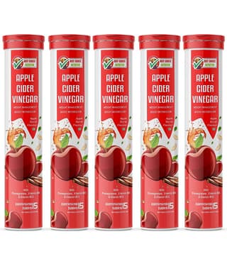 Best Choice Apple Cider Vinegar Tablets Effervescent Tablets for Weight Loss Apple Flavour 15 No.s (Pack of 5)
