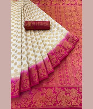 Prijari Banarasi Silk Woven Saree With Unstitched Blouse Piece ( Green )