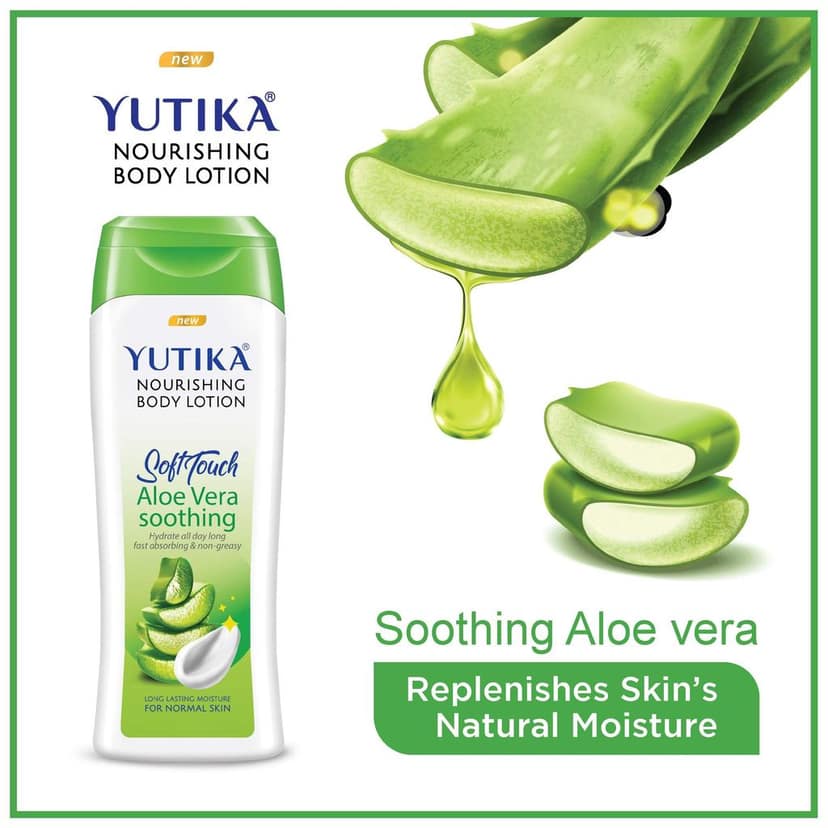Yuthika Soft Touch Light Moisturizer Cream 100ml and Aloe Vera Body Lotion 300ml Combo Pack view 6