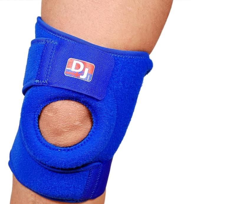 Ezyfit Short Knee Support, Open-Patella Brace for Arthritis, Joint Pain Relief, Injury Recovery with Adjustable Strapping & with Breathable Neoprene