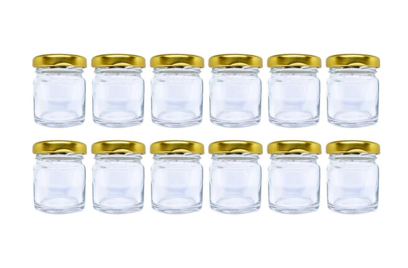 Puramio 40 ml Round Glass Bottle With Metal Cap - (Set of 12)